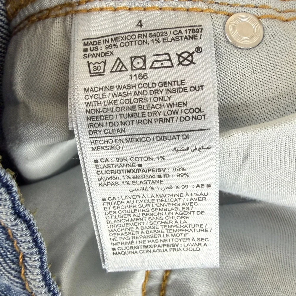 Old Navy Jeans Womens 4 Sky-Hi Wide Leg Extra High Rise Distressed Medium Wash